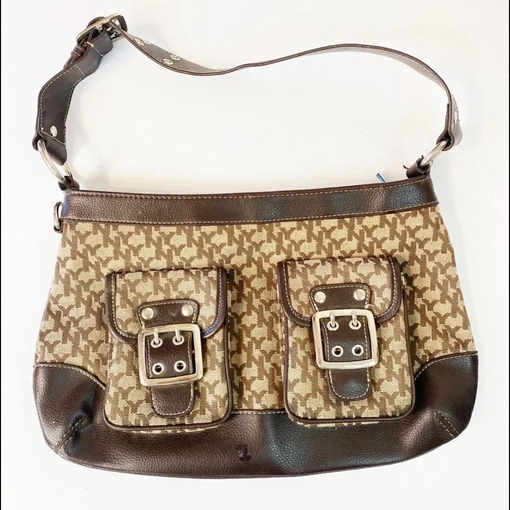 NY& Company Brown Signature Logo Shoulder Bag